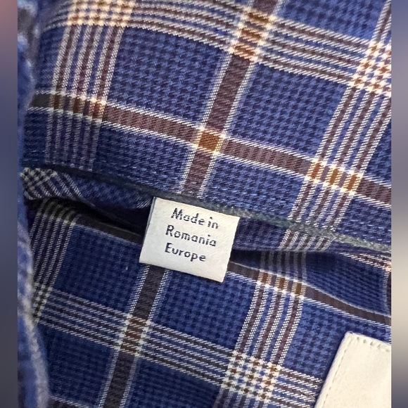 ETON Dress Shirt Contemporary fit Plaid Blue Cotton 15.5 (39) - Picture 4 of 8